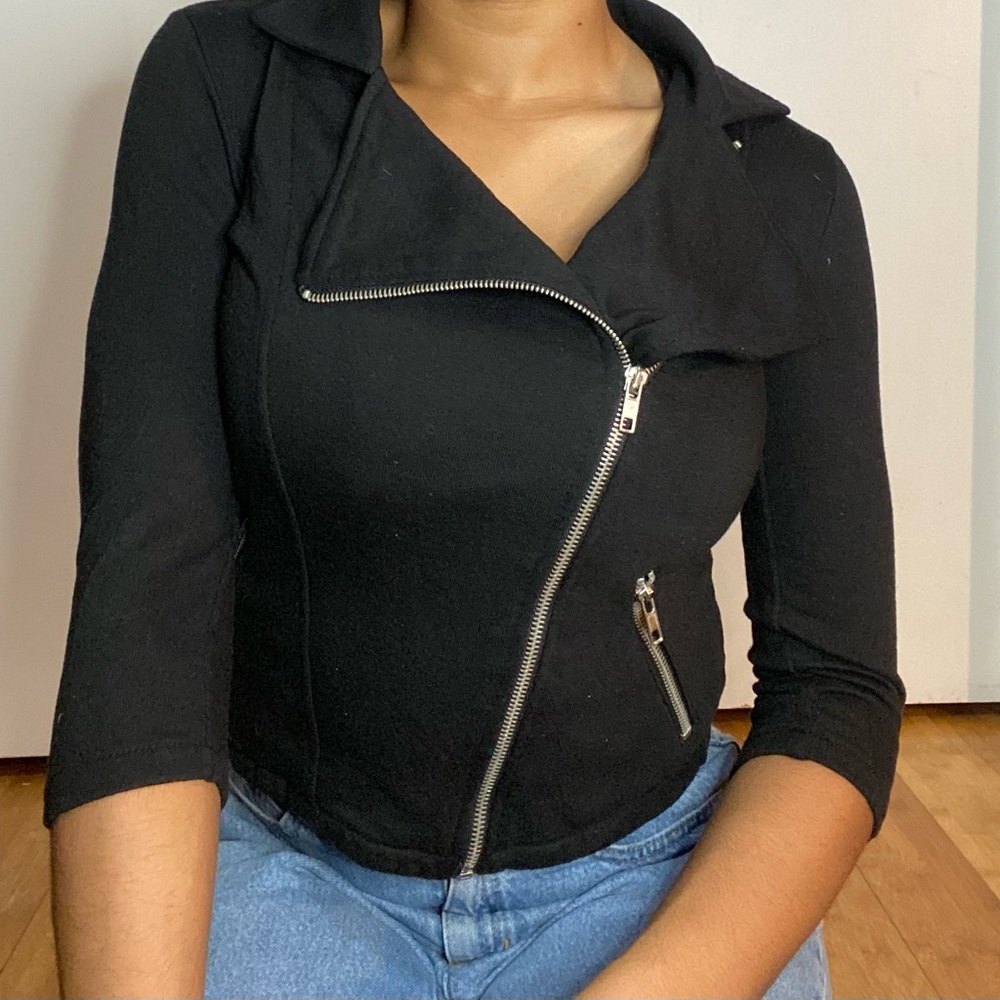 Forever21 Moto-Style Jacket with 3/4 Sleeves